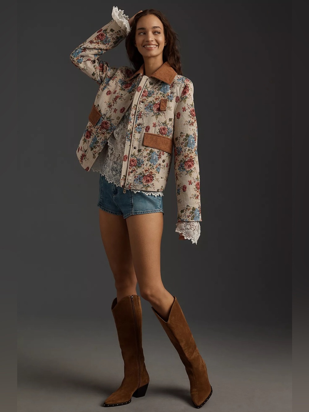 ๐ท๐ท๐ท Avec Les Filles Floral Jacket Size L - Picture 3 of 9